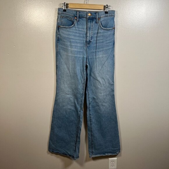 Madewell 11" High Rise Flare Jeans Size 28 Caine Wash Blue Denim Retro - Picture 1 of 12